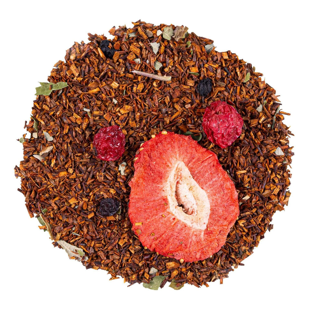Sachet de rooibos bio Berry Pop de Keia Tea, infusion fruitée aux baies sauvages, marque suisse en vrac.