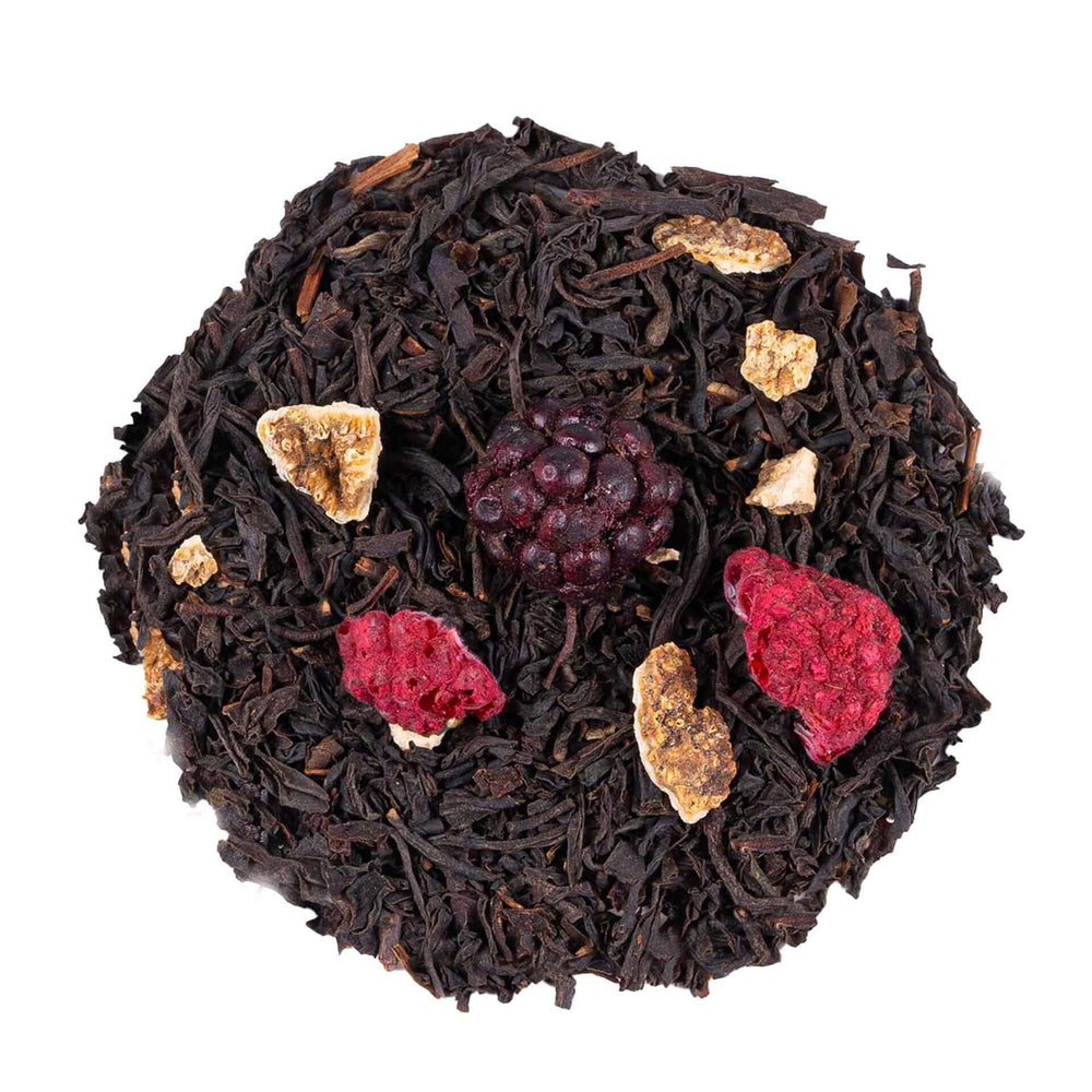 Thé noir bio Earl Grey Splash en vrac, mélange fruité et aromatique à base de bergamote, Keia Tea Suisse.